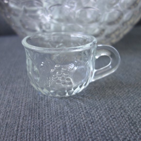 Glass Punch Bowl Set with 11 Glasses - Picture 3 of 15